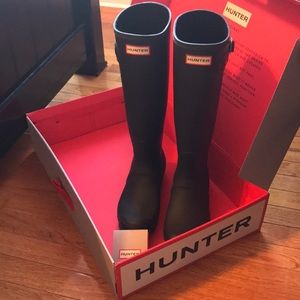 Hunter Tall Matte Black Rain Boots-Original EUC